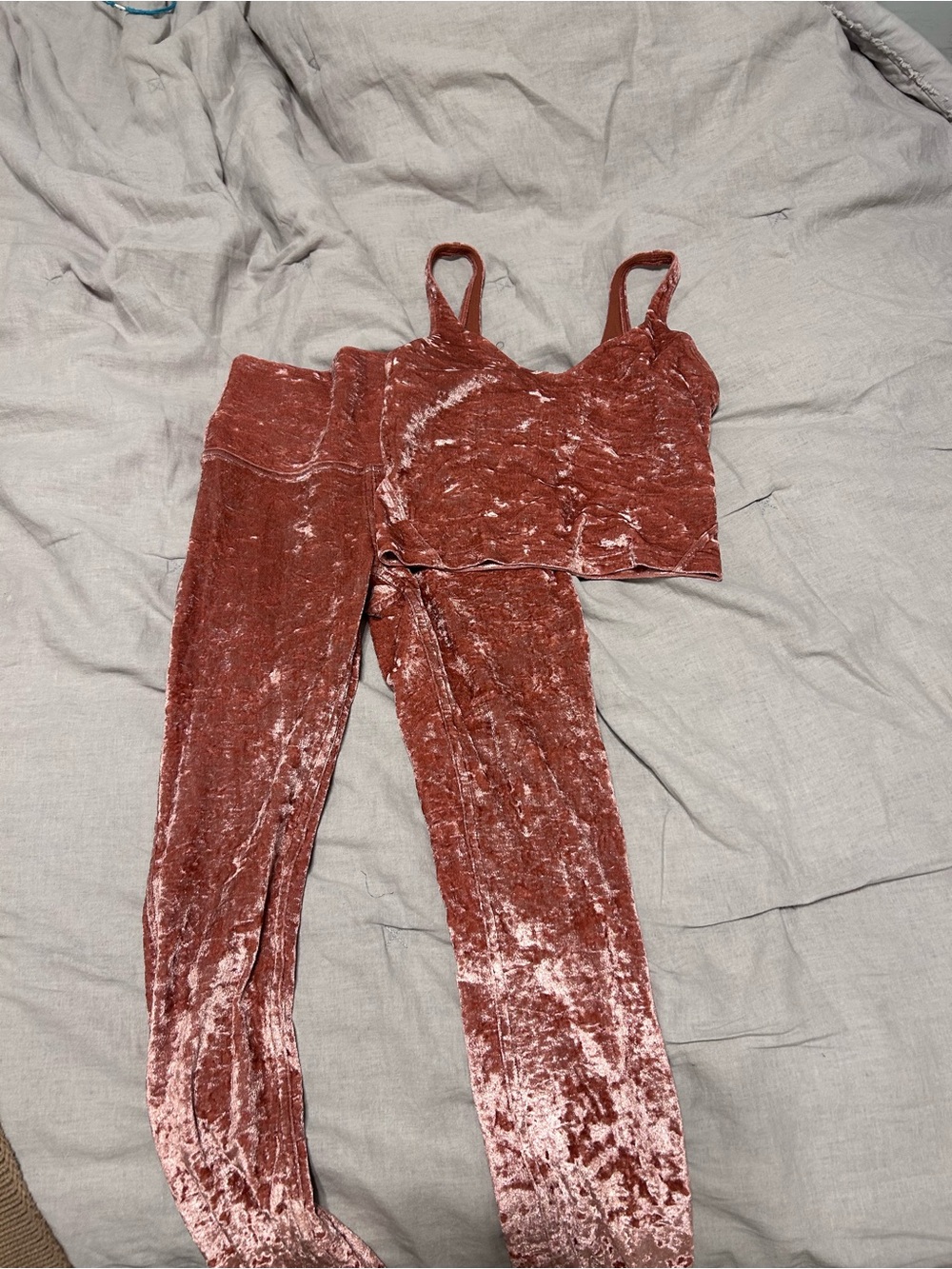 lululemon athletica Women’s Velvet Tank and Legging Set in Rust (limited edition